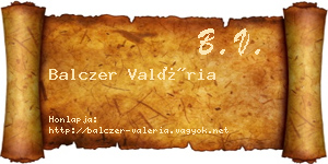 Balczer Valéria névjegykártya
